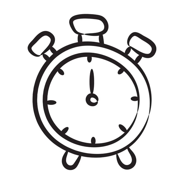Ícone Relógio Alarme Estilo Doodle Moderno —  Vetores de Stock
