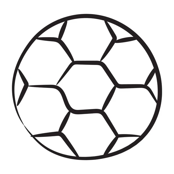 Design Einer Karierten Ball Ikone Fußball Doodle Vektor Stil — Stockvektor