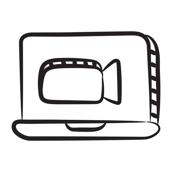 Doodle Projekt Ikony Wideo Online — Wektor stockowy