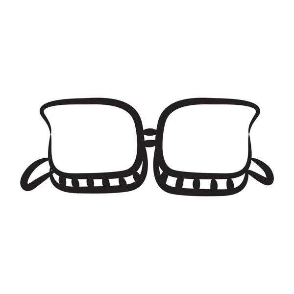 Icono Accesorio Gafas Diseño Garabatos Gafas — Archivo Imágenes Vectoriales