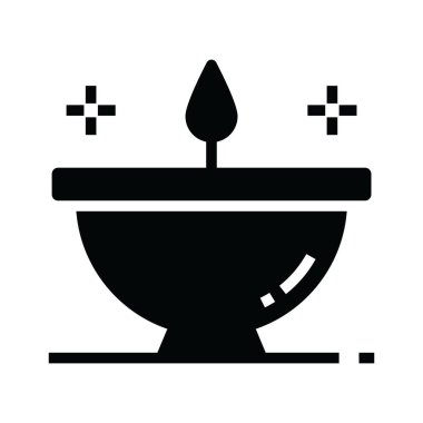 Yağ lambası simgesinin katı bir vektör tasarımı
