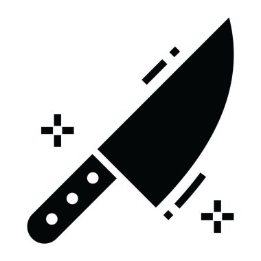 Mutfak gereçleri, bıçak dolu tasarım simgesi