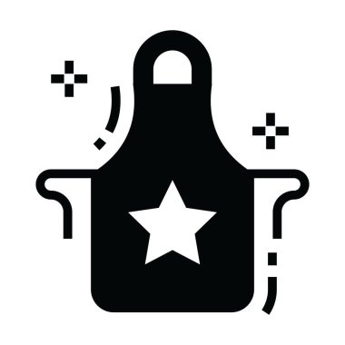 Temel yemek önlüğü tasarımı, mutfak giysisi aksesuarı. 