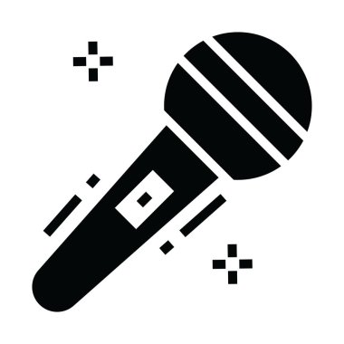 Mikrofon, doldurulmuş simgede şarkı konsepti