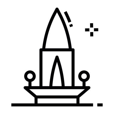 Cami minaresinin düzenlenebilir satır vektör tasarımı 