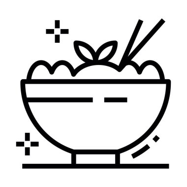 Makarna kasesi çizgi vektörü simgesi 