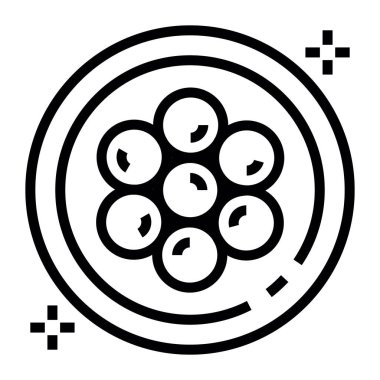 Çerez tabak simgesinin satır vektör tasarımı