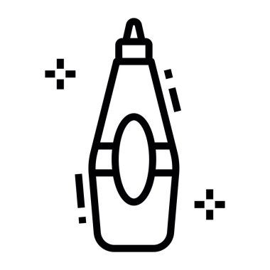 Sıkıştırılabilir silikon şişe ketçap, çizgi vektörü.