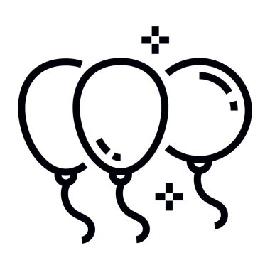 çizgi dekoratif parti balonları vektör biçimi 