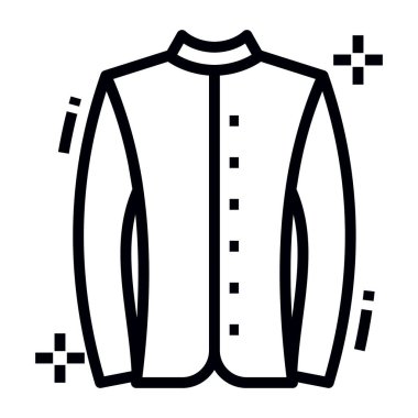 Geleneksel bayram elbisesi, satır vektöründe kurta simgesi 