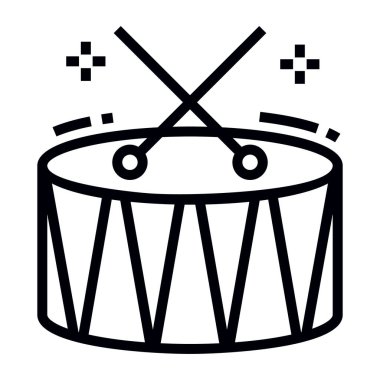 Davul, davul ya da davul konsepti ikonu ile tıngırtı