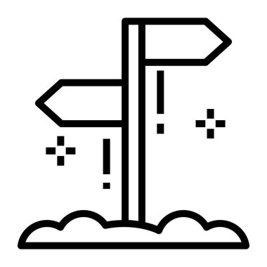 Yön tahtası simgesinin satır vektör tasarımı.