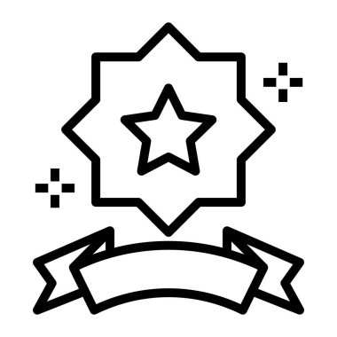 Yıldız amblemi simgesinin çizgi vektör tasarımı