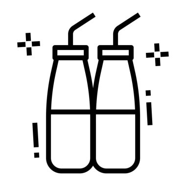 Saman ile taze soğuk içecek şişeleri, düzenlenebilir moda tarzı 