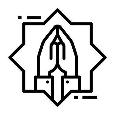 Dua eden el simgesi satır biçimi, pardon sembol 