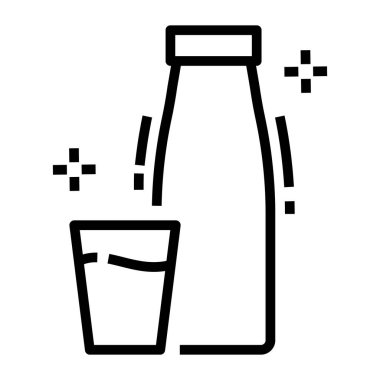 Su şişesi simgesinin satır tasarımı.