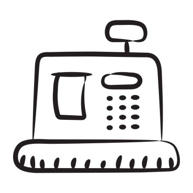 Yazar kasanın doğrusal simgesi, nakit. 