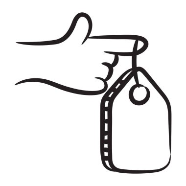 El tutma satışı etiketi, düzenlenebilir doğrusal biçim 