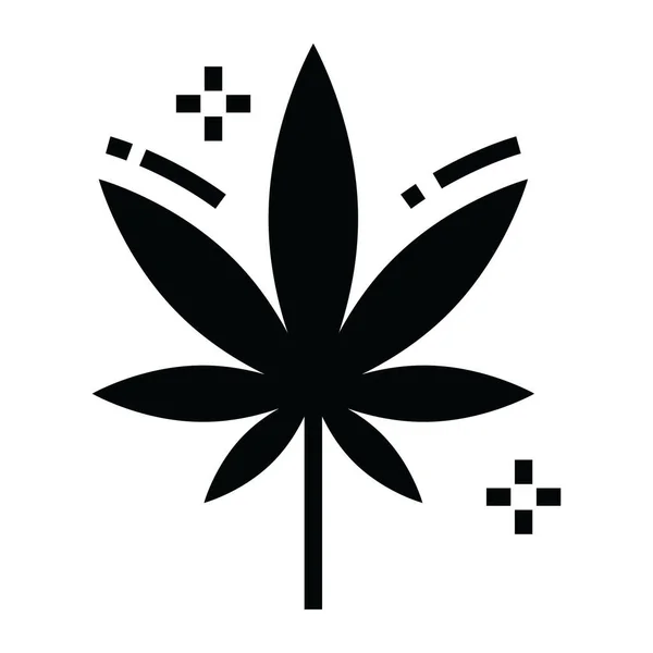 大麻の葉 植物の葉ベクトルスタイルのアイコンデザイン — ストックベクタ