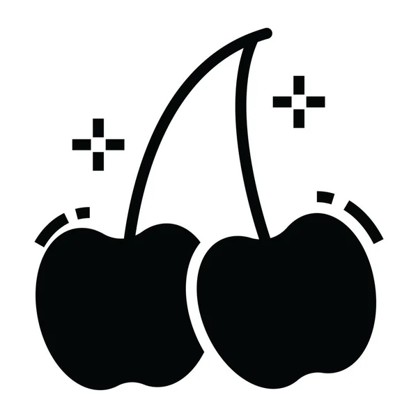 Basic Ein Frisches Obst Symbol Von Kirschen Editierbarer Vektor — Stockvektor