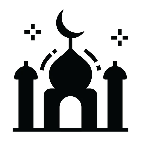 Gebetsstätte Für Muslime Moschee Modernen Editierbaren Soliden Stil — Stockvektor