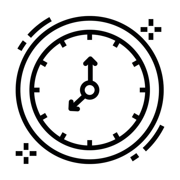 Diseño Vector Línea Del Icono Del Reloj Pared — Vector de stock