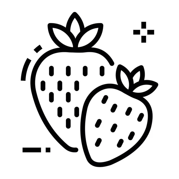 Erdbeeren Symbol Linienvektordesign — Stockvektor