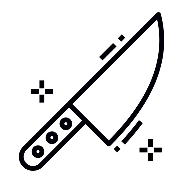 Βασική Κουζίνα Σκεύος Μαχαίρι Γραμμή Σχέδιο Εικονίδιο — Διανυσματικό Αρχείο