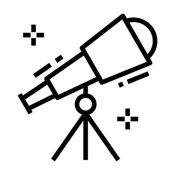 線設計における光学装置である望遠鏡のアイコン — ストックベクタ