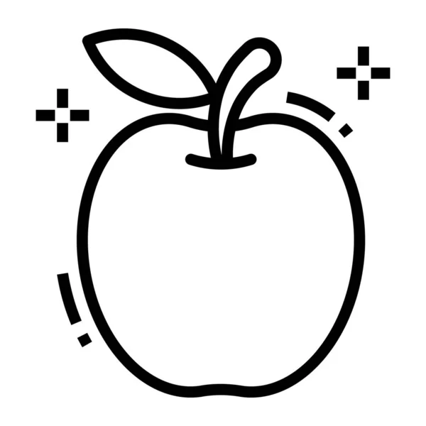 Icône Apple Dans Conception Vectorielle Ligne — Image vectorielle