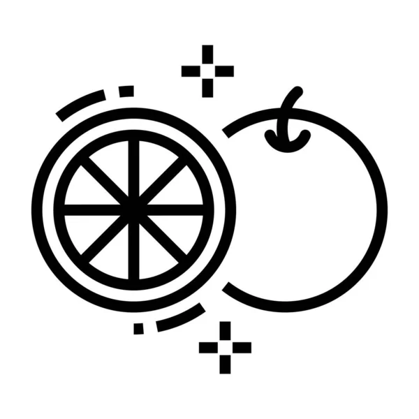 Orange Icon Line Design Citrus Fruit — Stock Vector
