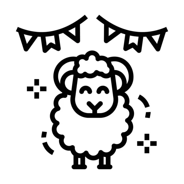 血統ベクトルの羊の家畜のアイコン — ストックベクタ