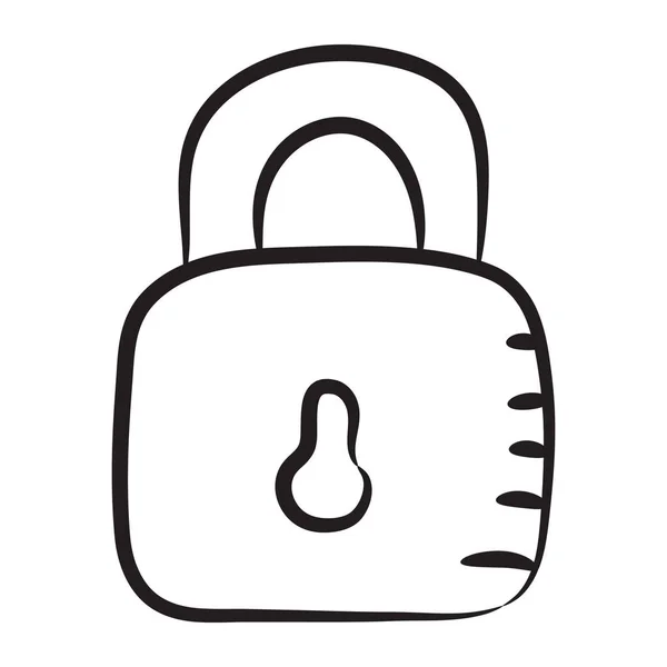 Trendy Linear Icon Padlock Security Concept — Stock Vector