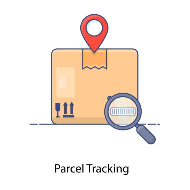 Paket izleme simgesinin düz vektör tasarımı.