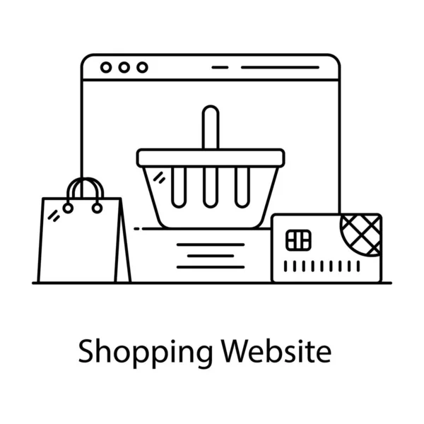 Eコマースの概念 ショッピングウェブサイトのベクトルデザインのフラットアイコン — ストックベクタ