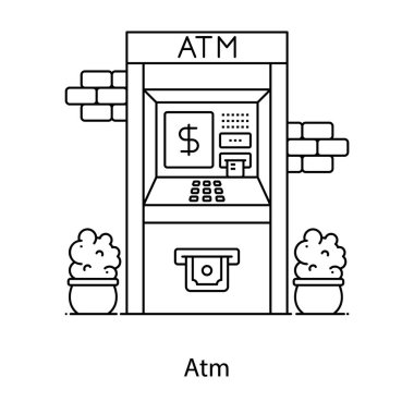 ATM makinesinden ATM çekilme simgesini gösteren banknot çıkıyor