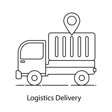 Modern düzenlenebilir biçimdeki lojistik dağıtım simgesi, düz simge 