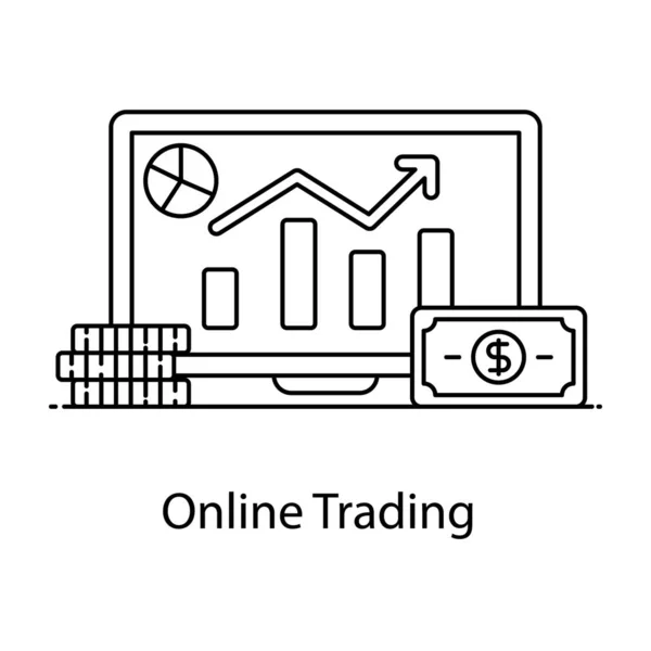 Präsentation Von Geschäftsdaten Mit Trenddiagrammen Online Trending Flachem Design — Stockvektor