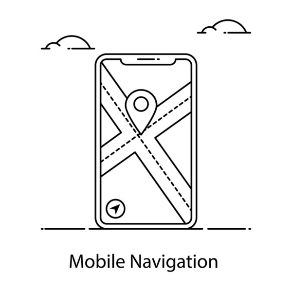 Дизайн Значка Мобильного Приложения Указатель Карте Внутри Смартфона — стоковый вектор
