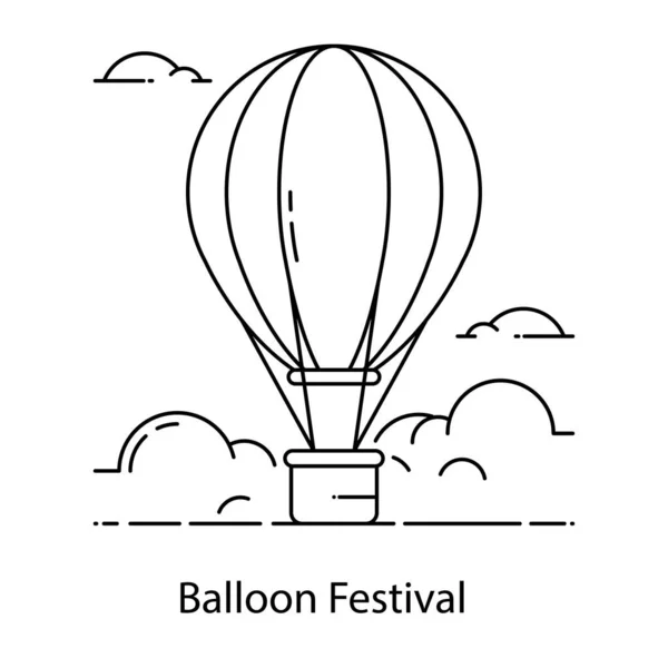 Balloon Festival Icon Editable Flat Style — Stock Vector