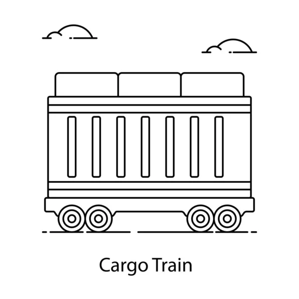 Editierbares Symbol Des Gepäckcontainers Konzept Des Güterzuges — Stockvektor