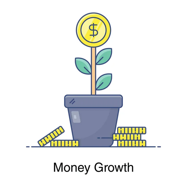 Дизайн Иконок Денежного Завода Плоский Вектор Развития Бизнеса — стоковый вектор