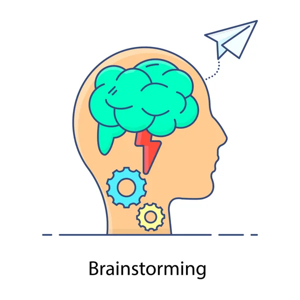 Resolva Problema Usando Brainstorming Vetor Plano Editável — Vetor de Stock