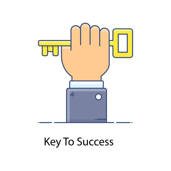 Κλειδί Χειρός Μοντέρνο Εικονίδιο Του Κλειδιού Για Την Επιτυχία — Διανυσματικό Αρχείο