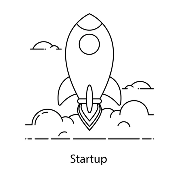 Vetor Conceito Lançamento Negócios Ícone Plano — Vetor de Stock