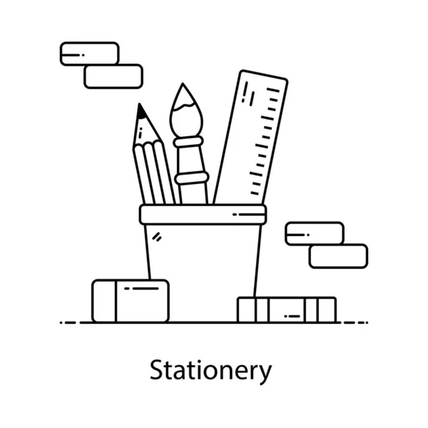 Eine Ikone Des Schreibwarenhalters Modernen Flachen Stil — Stockvektor