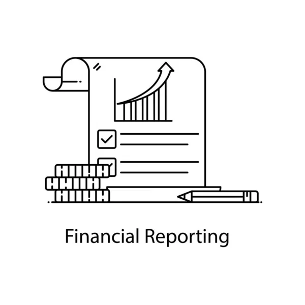 Icon Financial Reporting Modern Flat Style — Stock Vector