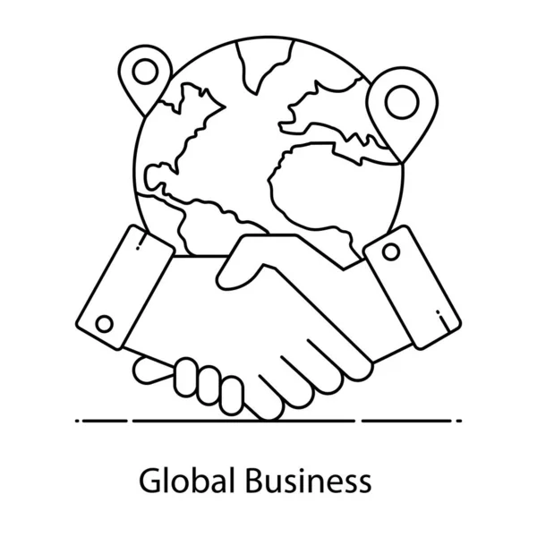 Estilo Vetor Negócios Global Globo Com Placeholders — Vetor de Stock