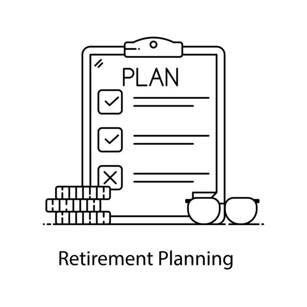 Ikona Plánování Odchodu Důchodu Vektor Finančního Plánování — Stockový vektor