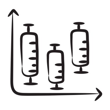 Ses grafiği simgesi tasarımı, ses analizinin el çizimi vektörü 